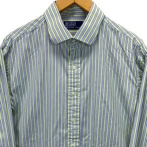 VTG Polo Ralph Lauren Mens Striped Long Sleeve Button Down Shirt Size 17.5 XL
